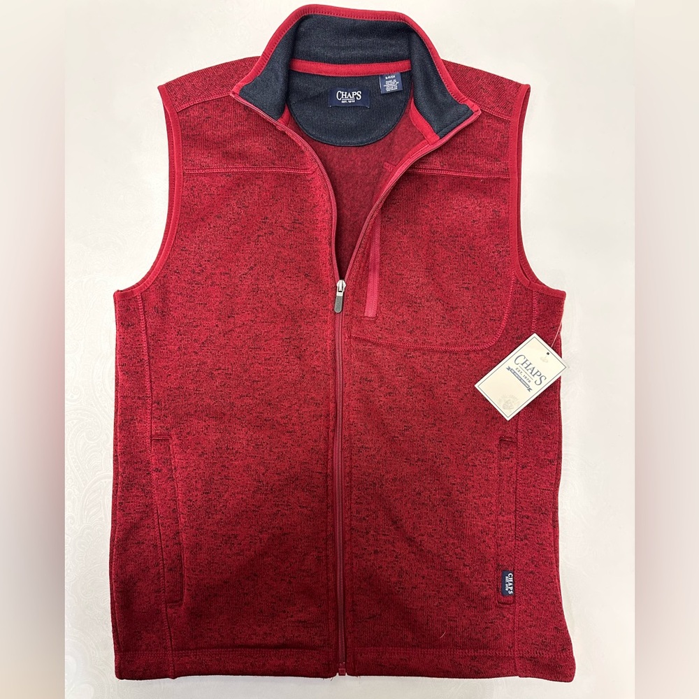 Chaps Men's Maroon Fleece Vest